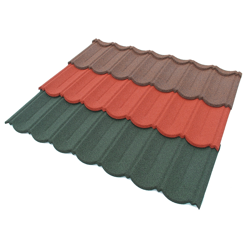 Heavy gauge steel bond stone coated tile in charcoal grey