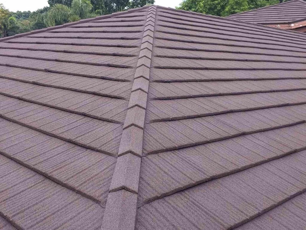 shake tile stone coated metal roofing tile installation